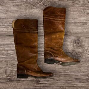 COPY - Frye | Melissa Trapunto Riding Knee Boots 8 B Brown Leather Boots 76441